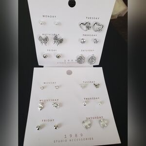 Studio 1989 Silvertone 12 Pair Earring Set for Kids